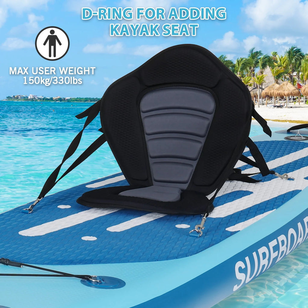 11 Ft Inflatable Stand Up Paddle Board and Sit-on Kayak Set, Non-Slip Deck SUP Paddle Board with SUP Accessories & Backpack, Blue H3989