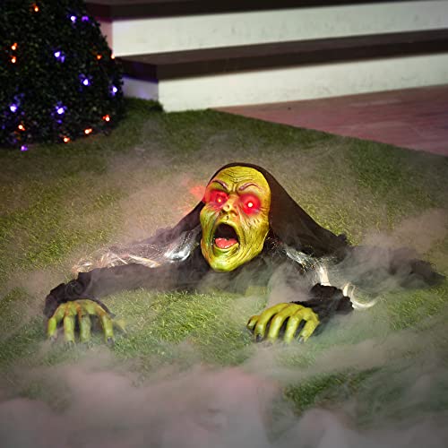 Halloween Outdoor Zombie Groundbreaker Decoration with Sound and Flashing Eyes Q40950