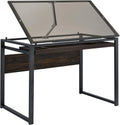 Dark Gunmetal and Chestnut Drafting Desk Q829501