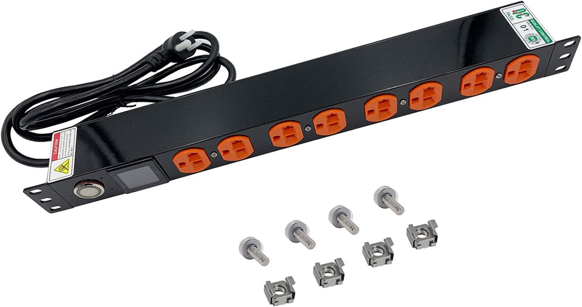 19 Inch 1U 8-Outlet 16A Rackmount Metered PDU Power Strip Z193809