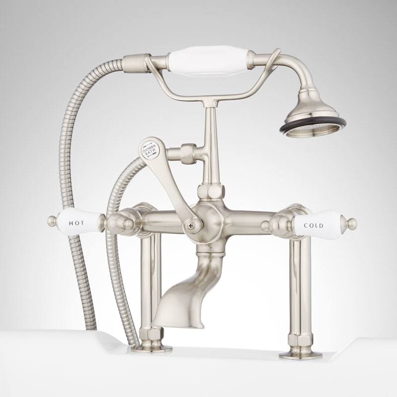 Nickel Deck Mounted Tub Filler Faucet D941