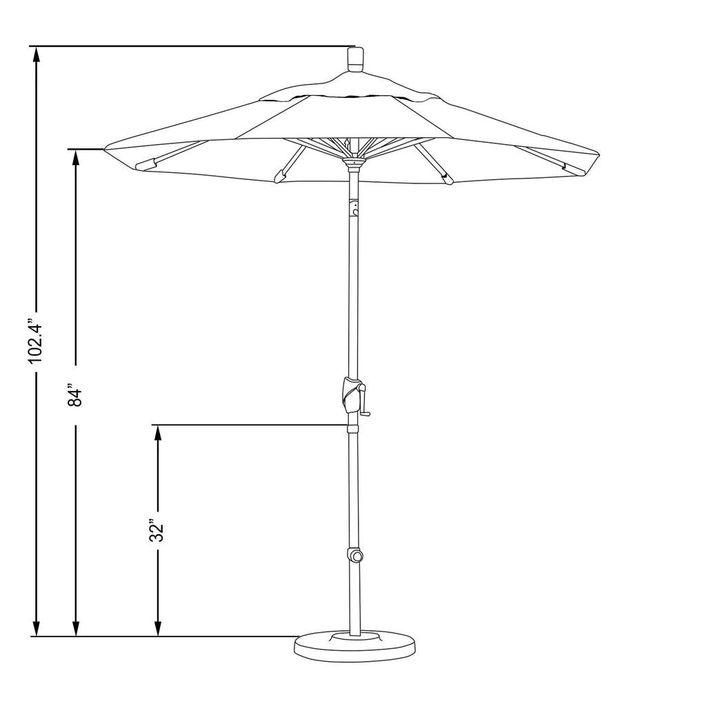 7.5 Foot Aluminum Market Umbrella Push Tilt Matte Black J692