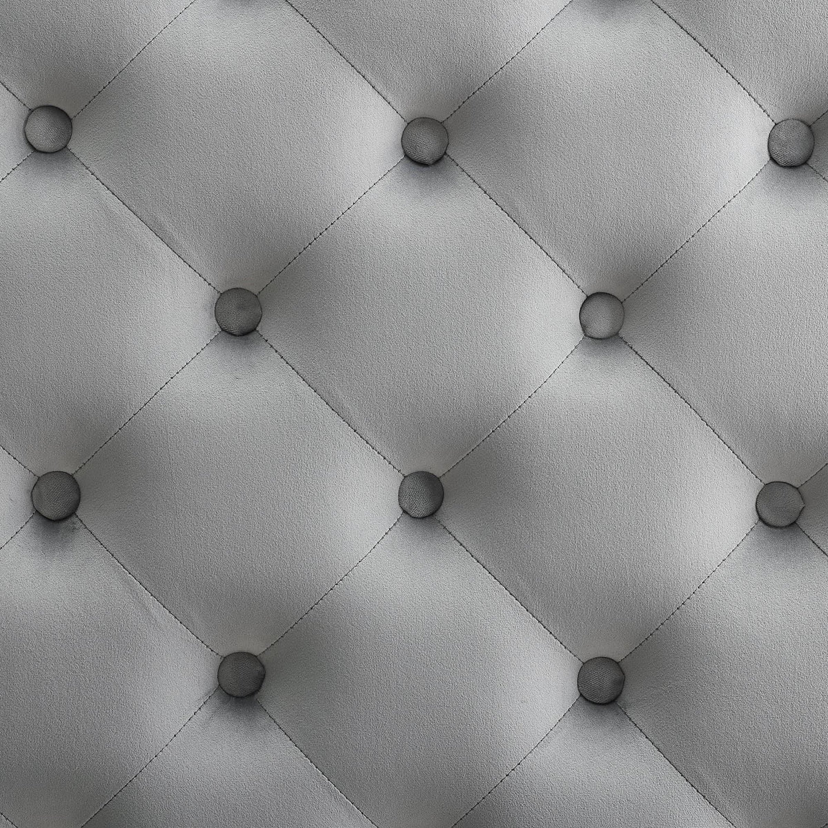 Gray Velvet Square Tufted Ottoman W5365