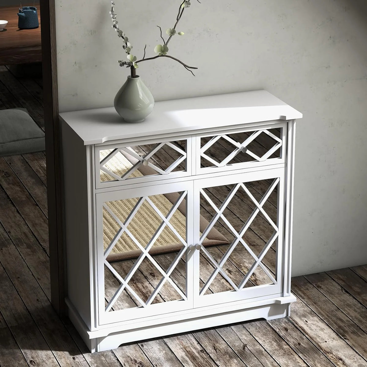 White 3 Drawer Dresser L599