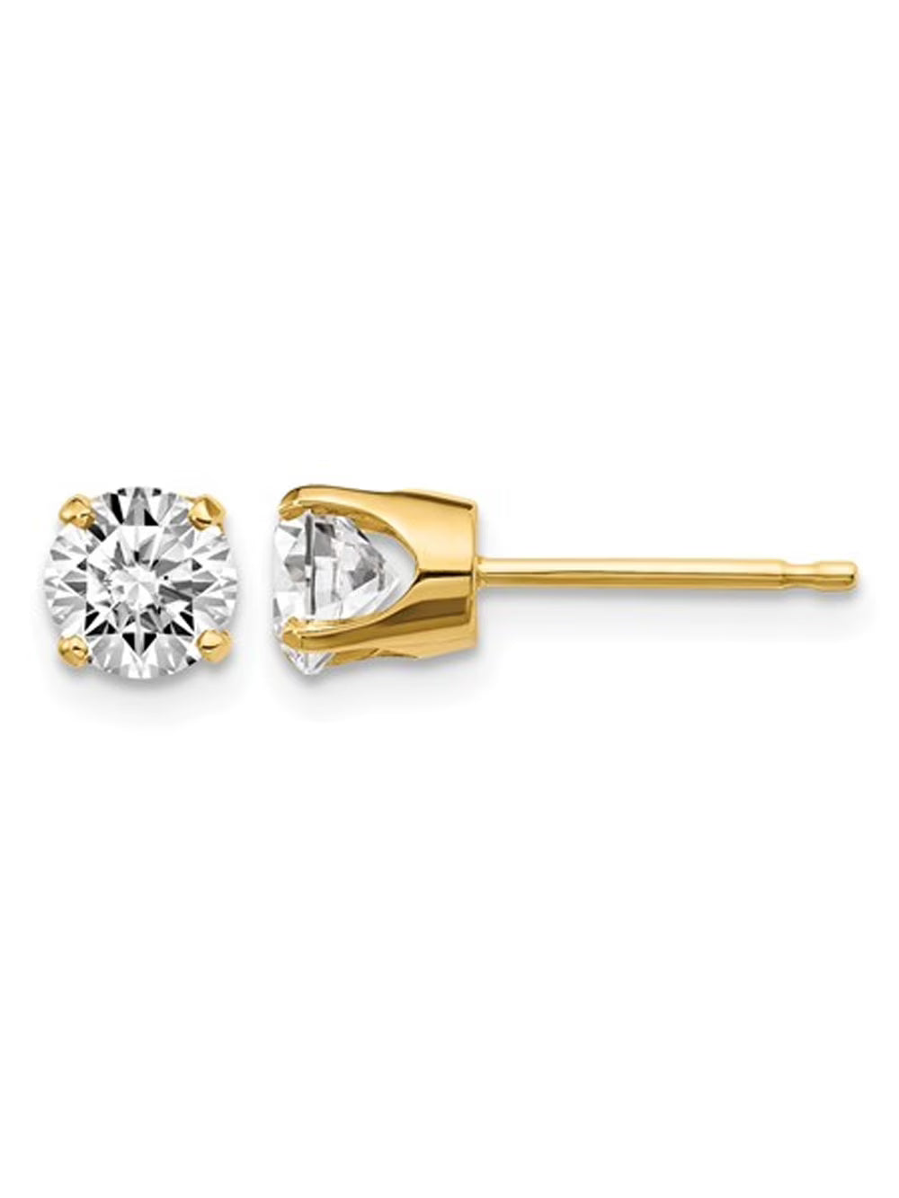 14K Yellow Gold Diamond Solitaire Stud Earrings R96075