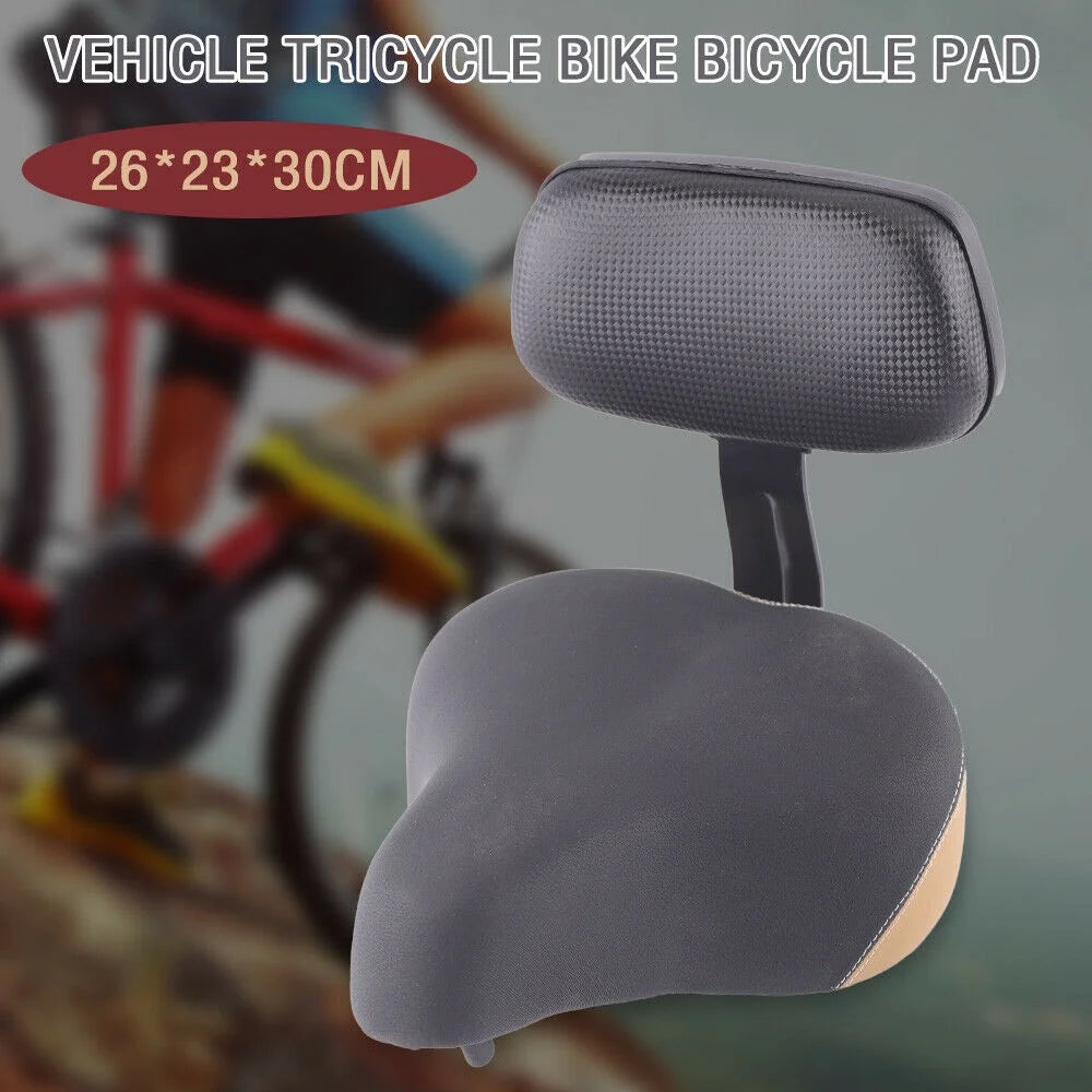 Black Comfort Bicycle Seat Saddle with Soft Back Rest 12" x 10" P833