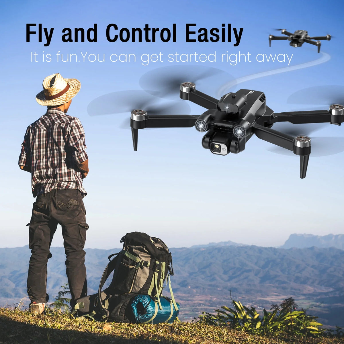 4K Camera Foldable Black Drone O951399