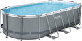 18' x 9' x 48 Outdoor Oval Frame Above Ground Swimming Pool Set with 1500 GPH Cartridge Filter Pump, Cover, & Ladder Y47465