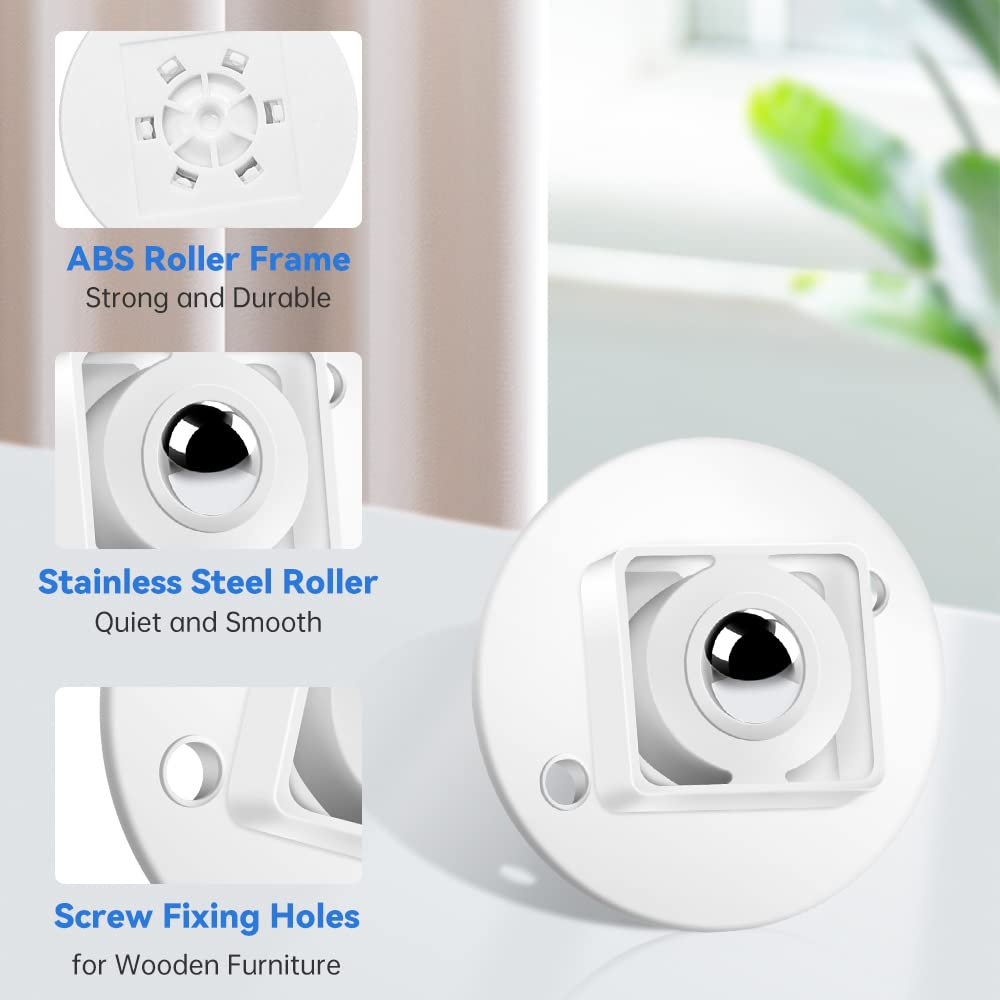 16 Pcs Self Adhesive Stainless Steel Swivel Caster Wheels Z57904
