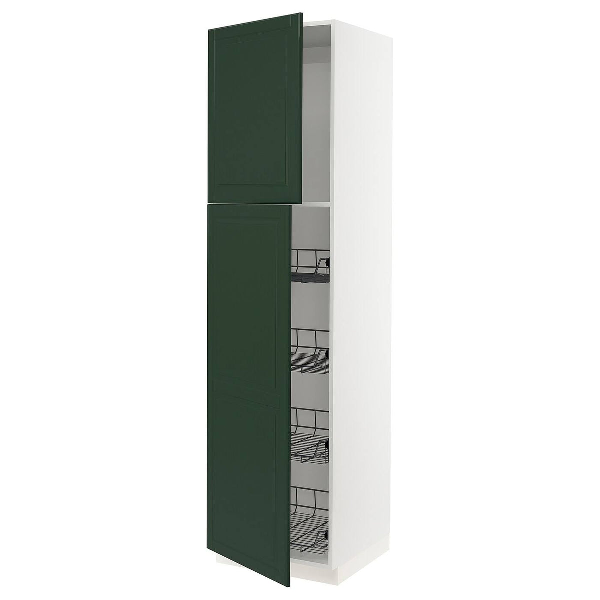 White High Cabinet with Door and Wire Baskets H4061