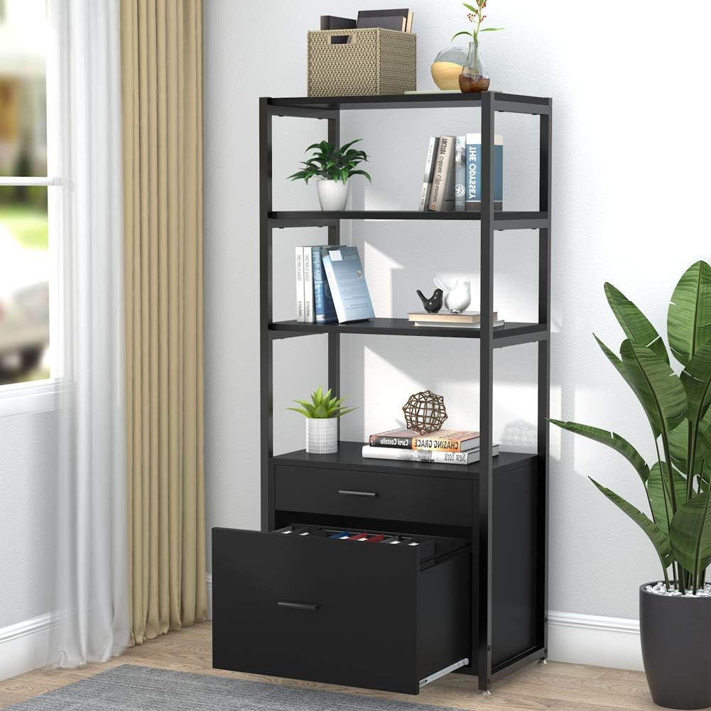 4-Tier File Cabinet with 2 Drawers F79933