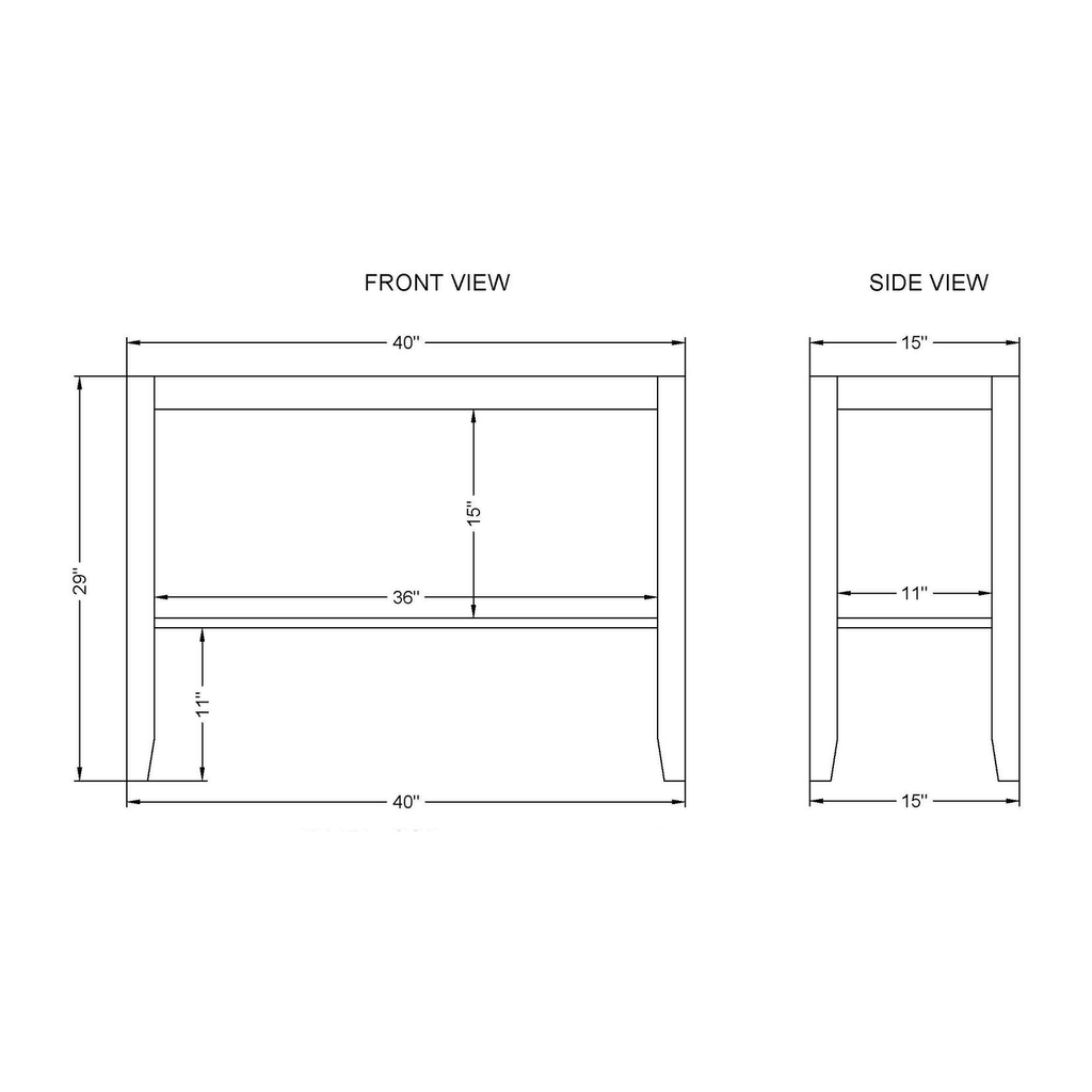Faux Concrete and Wood Sofa Console Table D898552