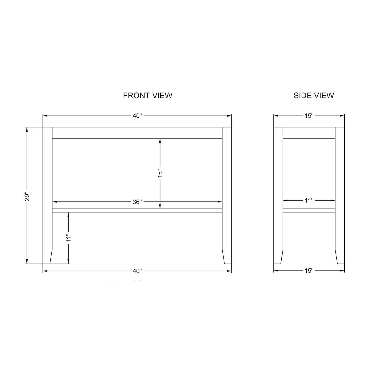 Faux Concrete and Wood Sofa Console Table D898552