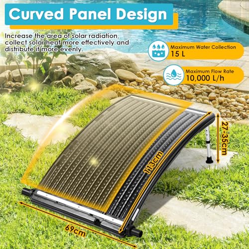 Solar Pool Heater with Thickened Panel 113x69 cm E606194