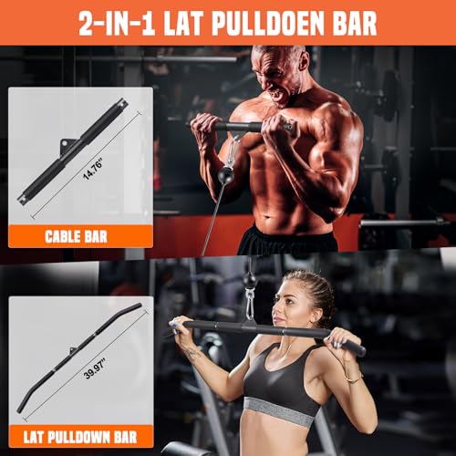 Cable Pulley System Gym with LAT Pull Down Bar and Loading Pin O450