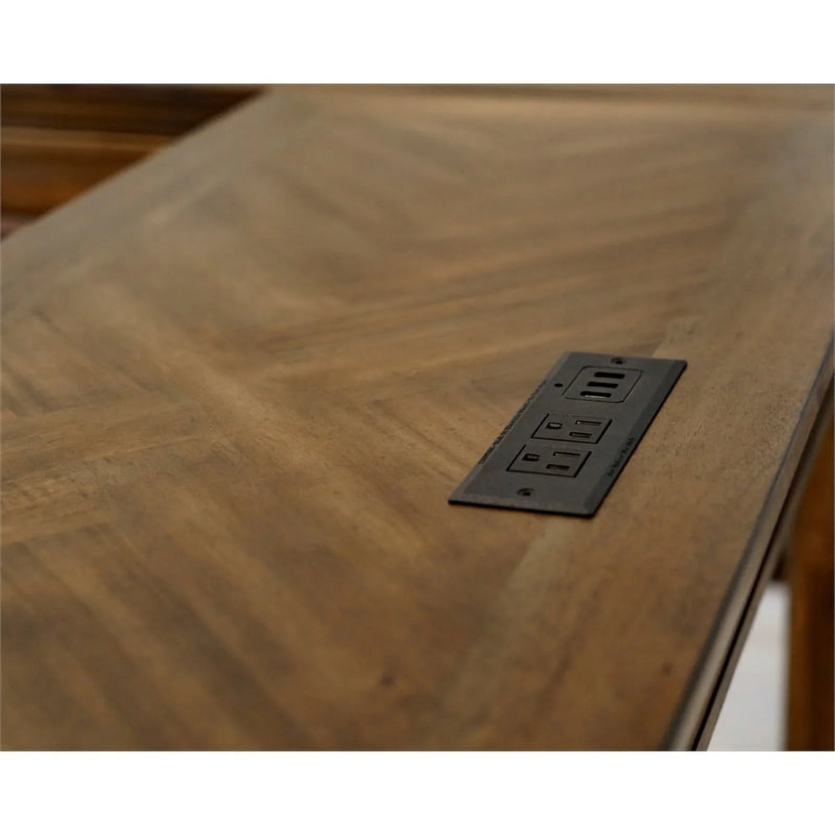 Natural Brown Wood L-Desk & Return Writing Table X534581