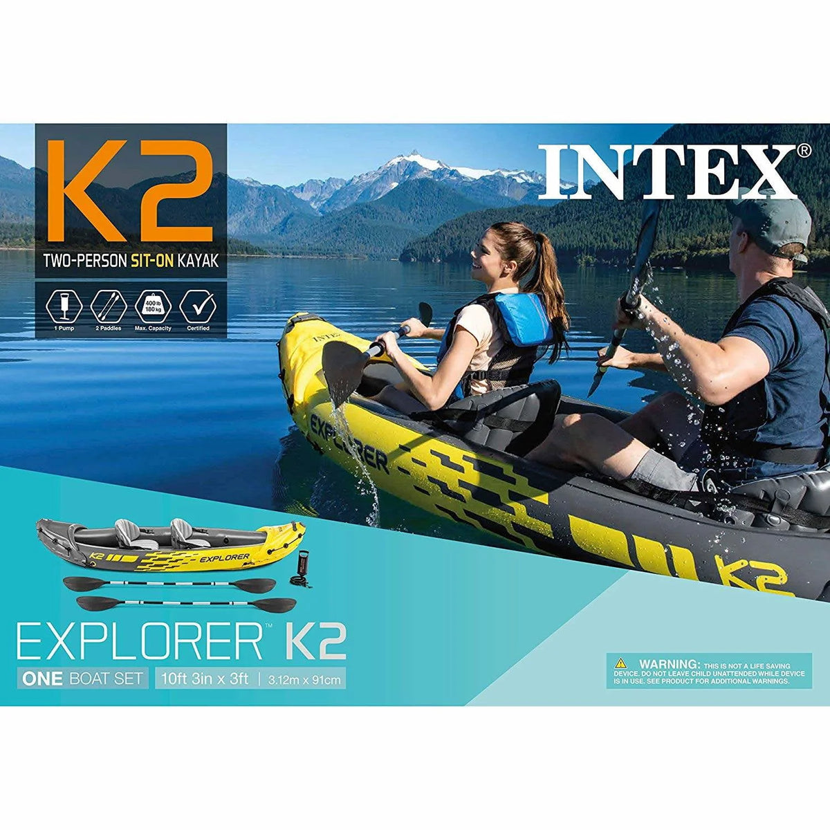 Inflatable Kayak with Oars and Hand Pump L7570