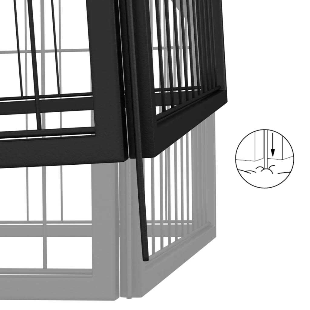 Black 4 Panels Steel Dog Playpen Y796