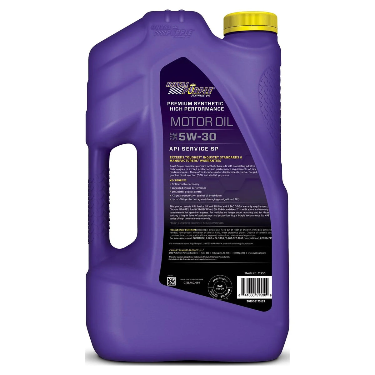 High Performance 5W-30 Synthetic Motor Oil 5 Quarts W5082
