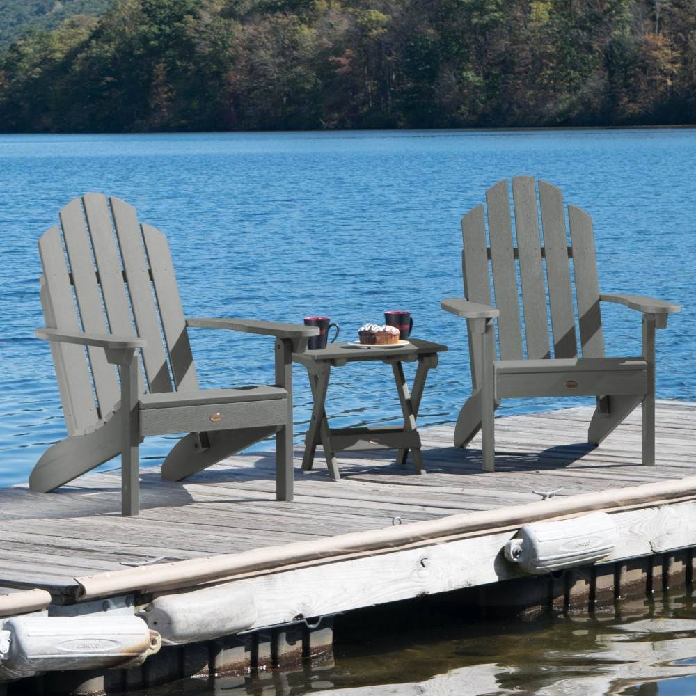 Coastal Teak 2 Classic Chairs with Folding Side Table 3-Piece Set P84096
