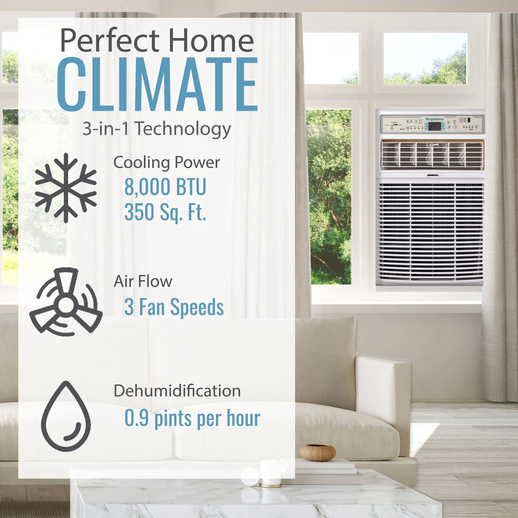 10,000 BTU 115-Volt Casement Window Air Conditioner, White J3000