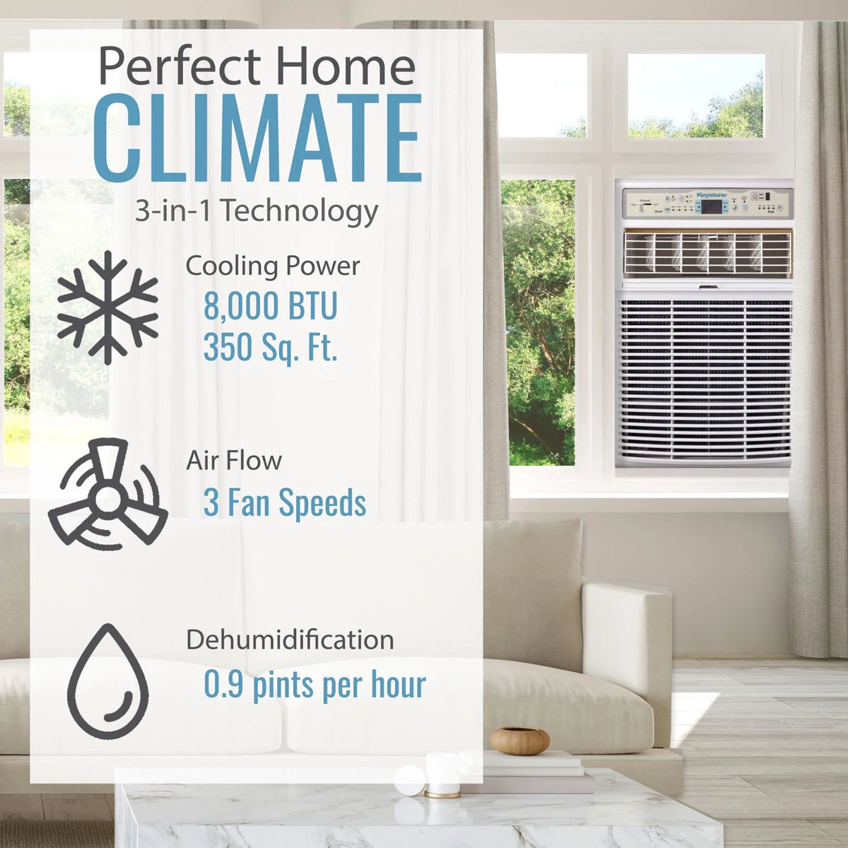 10,000 BTU 115-Volt Casement Window Air Conditioner, White J3000