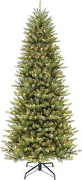 7.5 Foot Pre-Lit Slim Fraser Fir Artificial Christmas Tree with 500 Clear Lights, Green Z128