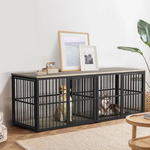 Brown Wooden Dog Crate Furniture TV Stand J454311