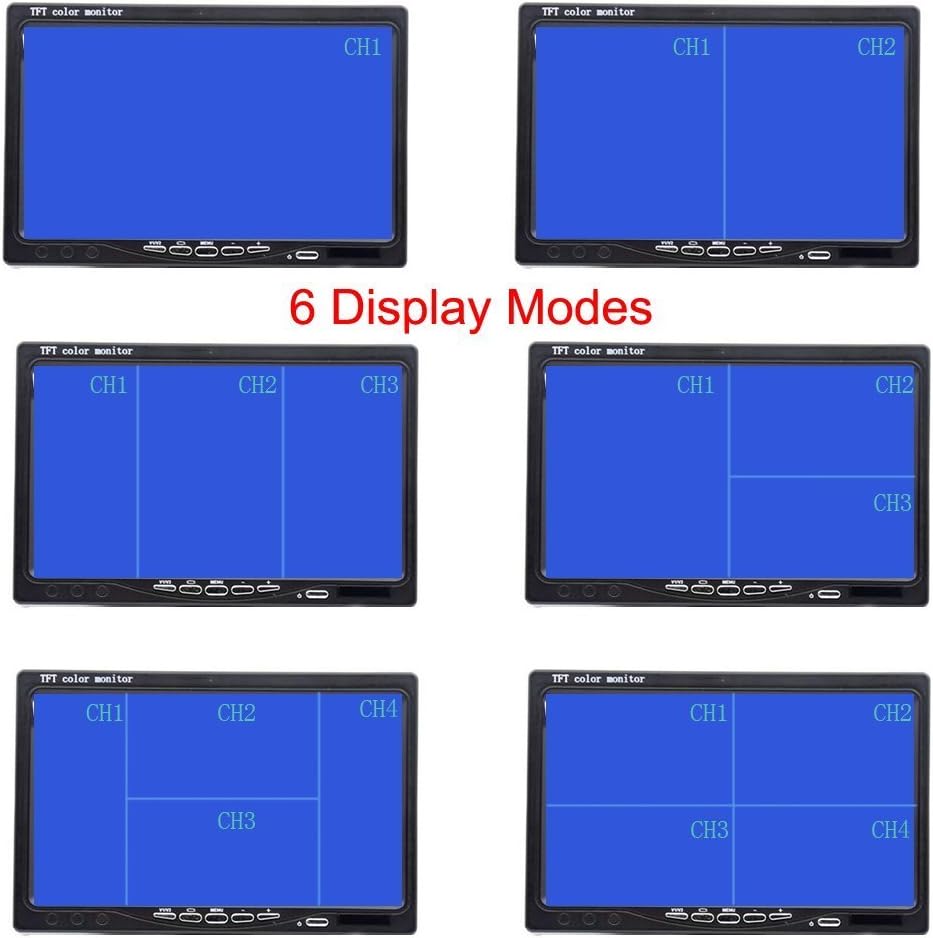 9 TFT LCD Quad Split Monitor with Remote Control P117