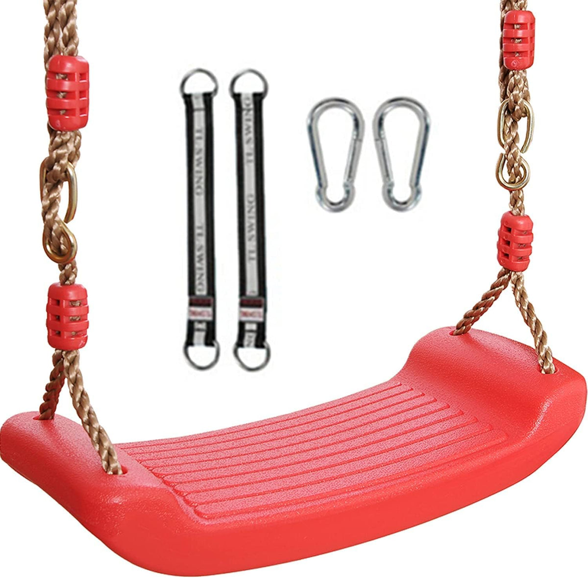 Green Disc Swing Seat with Adjustable Rope and Carabiner E60865