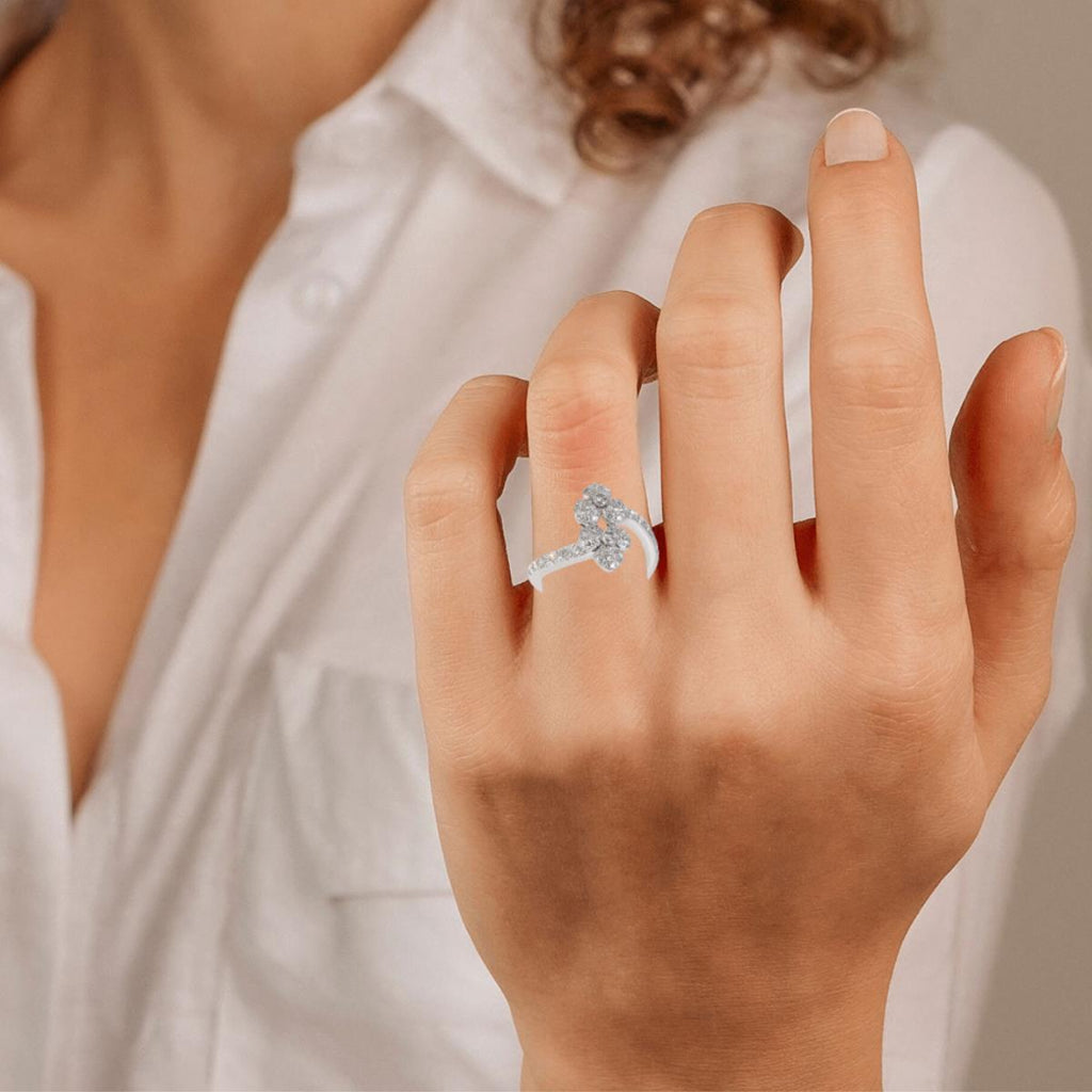 Petal Bypass Diamond Ring in 950 Platinum 0.65 CTW Z292738