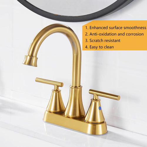 4 Inch 2 Handle Brushed Nickel Bathroom Sink Faucet A473