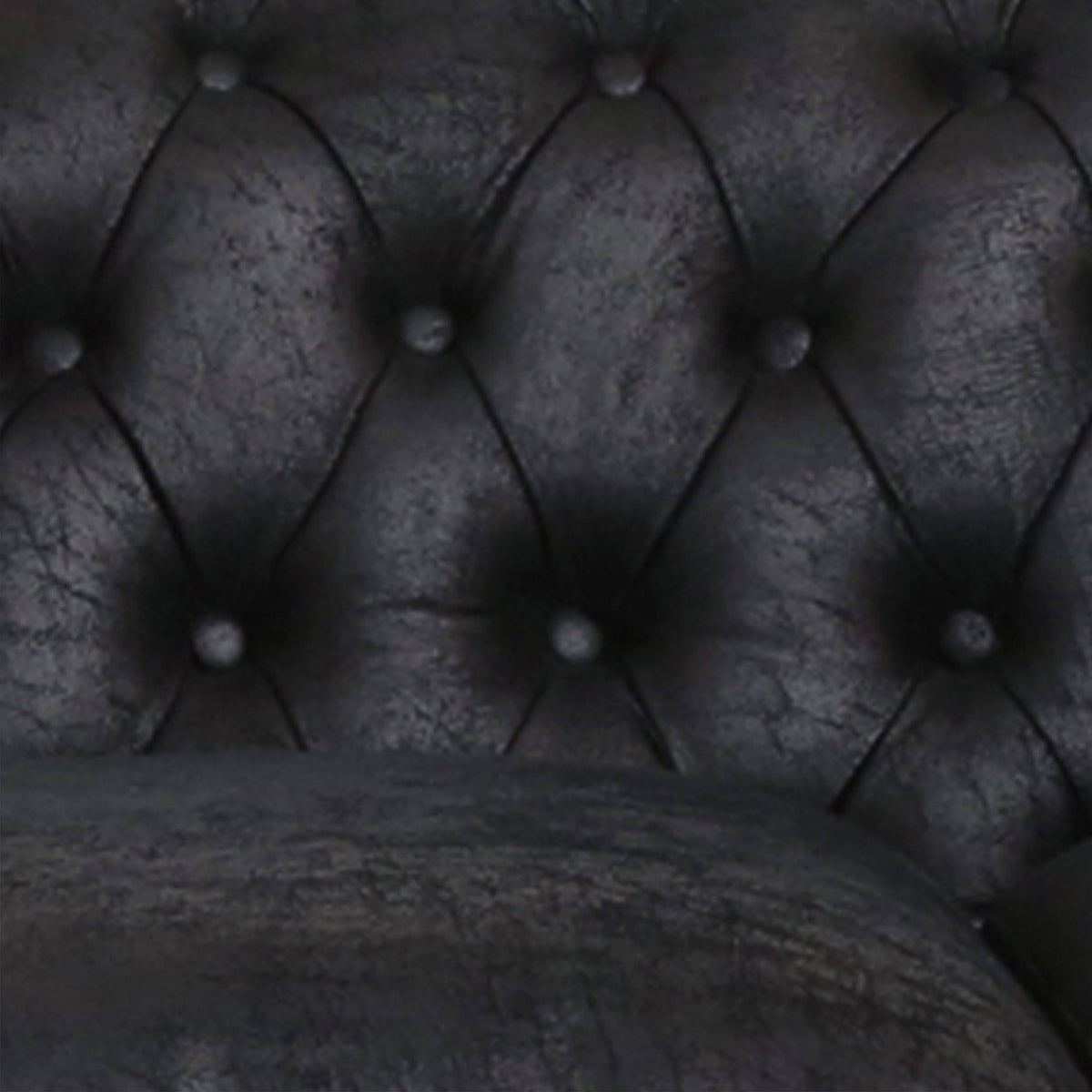 Navy Blue Tufted Microfiber Sofa with Scroll Arms R187265