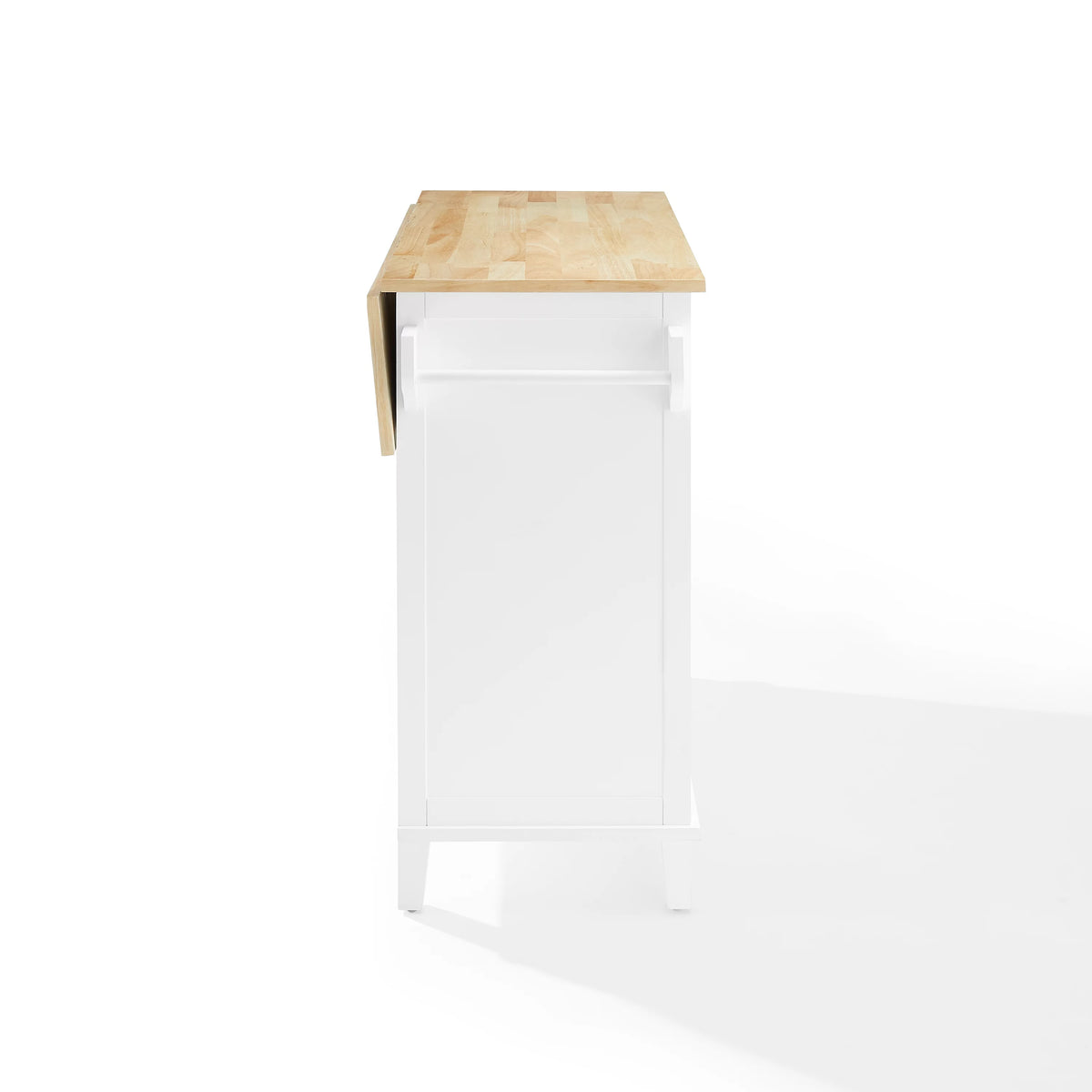 Drop Leaf Kitchen Island White Natural B84132