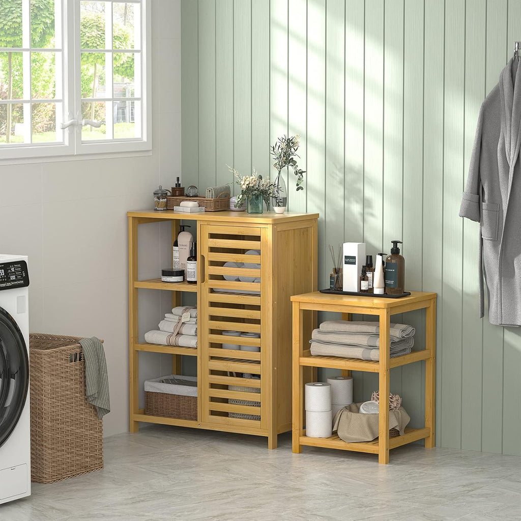 Bamboo Storage Cabinet with Shutter Door & Shelves H254