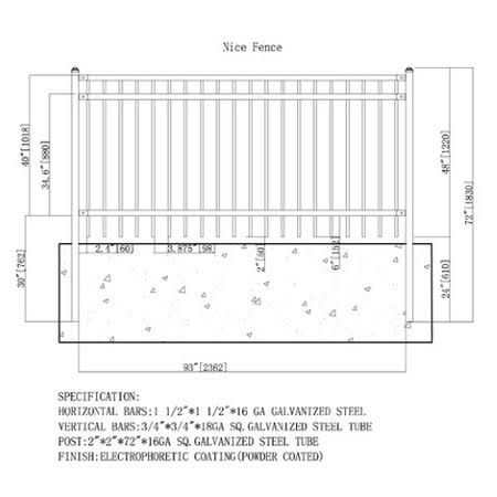 8 ft. Steel Fence Panel O76723