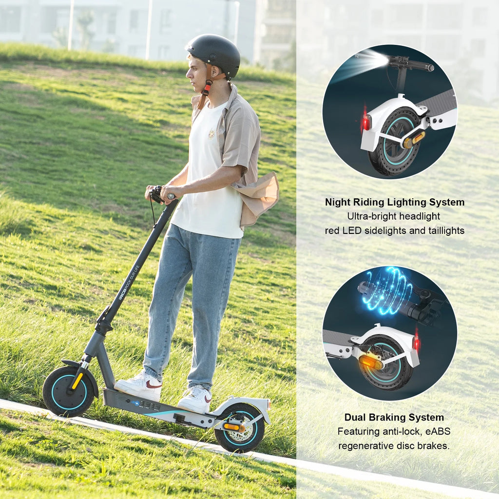 Electric Scooter with 10 Solid Tires, 500W Motor, Folding, Gray V26047