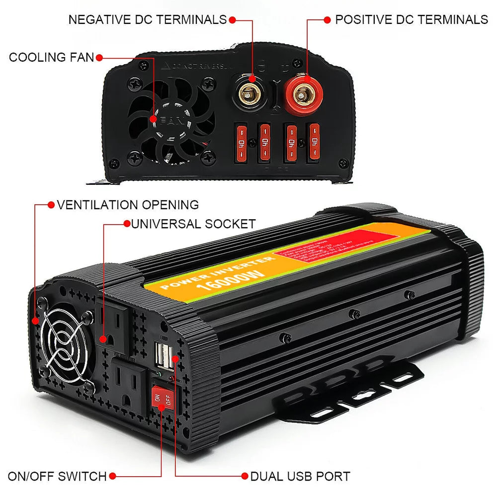 16000W Peak Power Inverter with Dual USB Port C6227