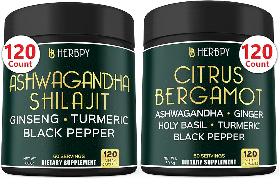 5in1 Ashwagandha Shilajit & 6in1 Citrus Bergamot Supplements S41903