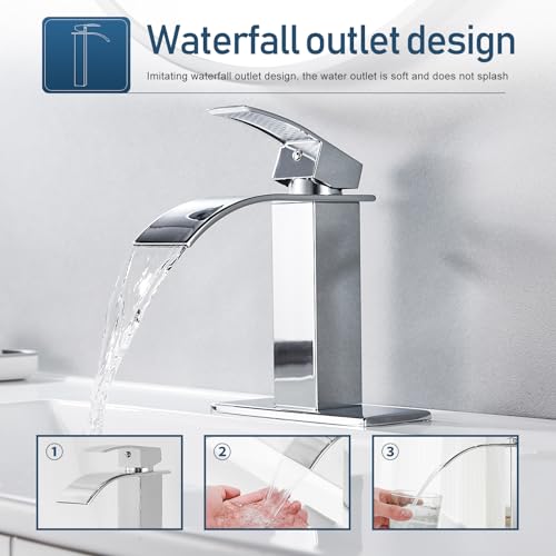 Brushed Nickel Waterfall Vessel Sink Faucet H908838