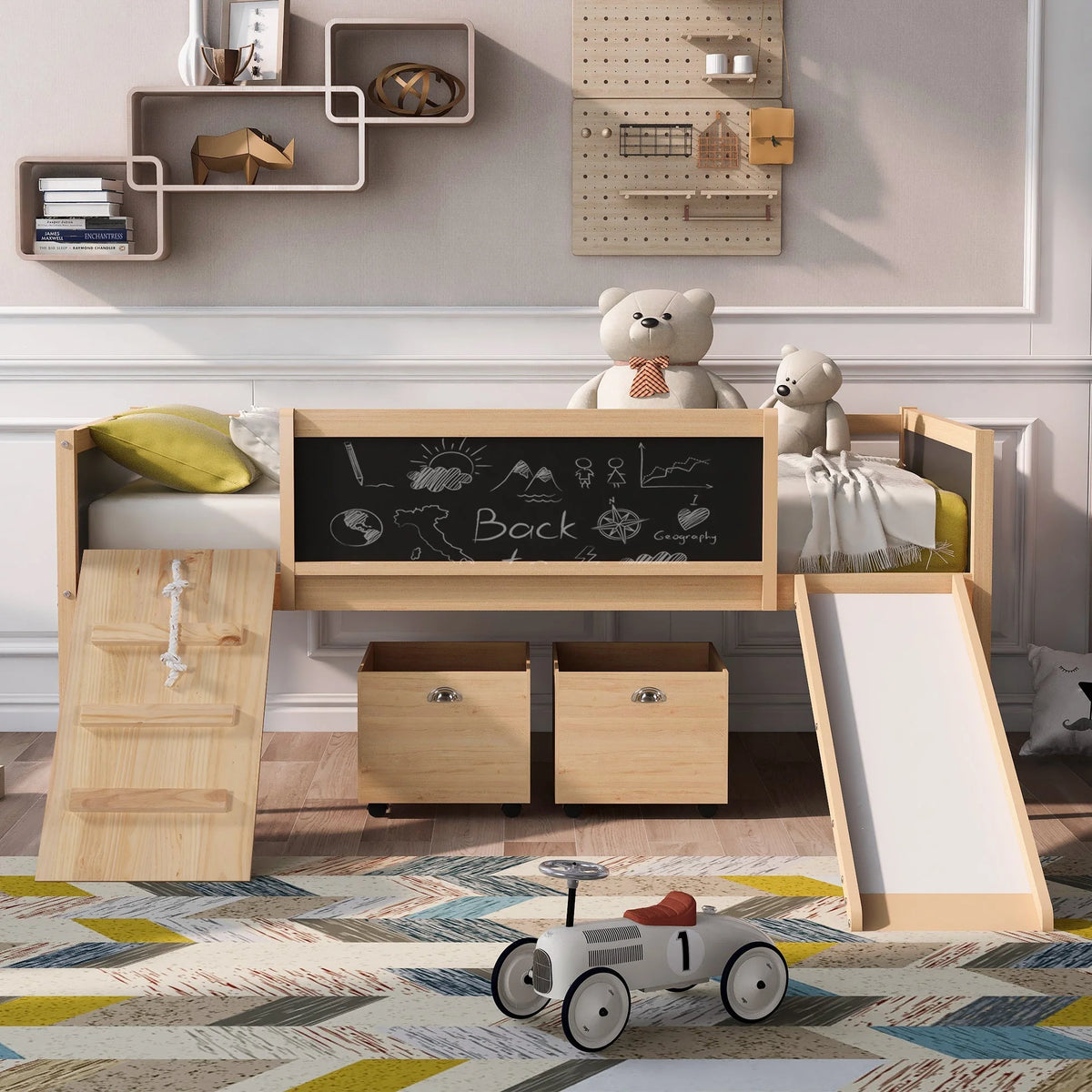 Twin Loft Bed with Dual Storage K4752