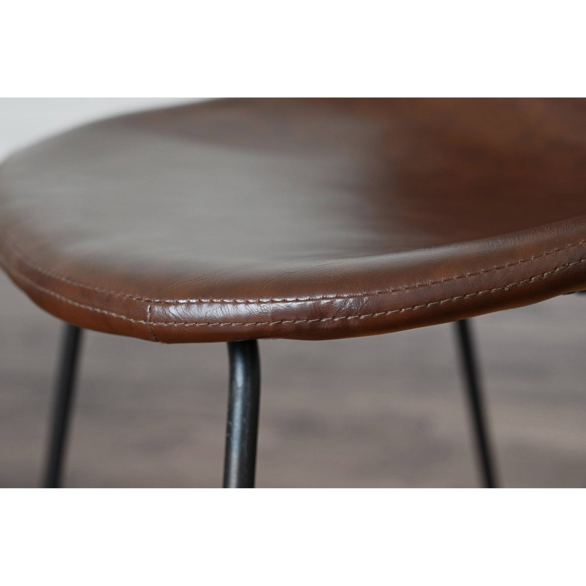 Faux Leather Bar Stool Set of 2 Brown Z5472