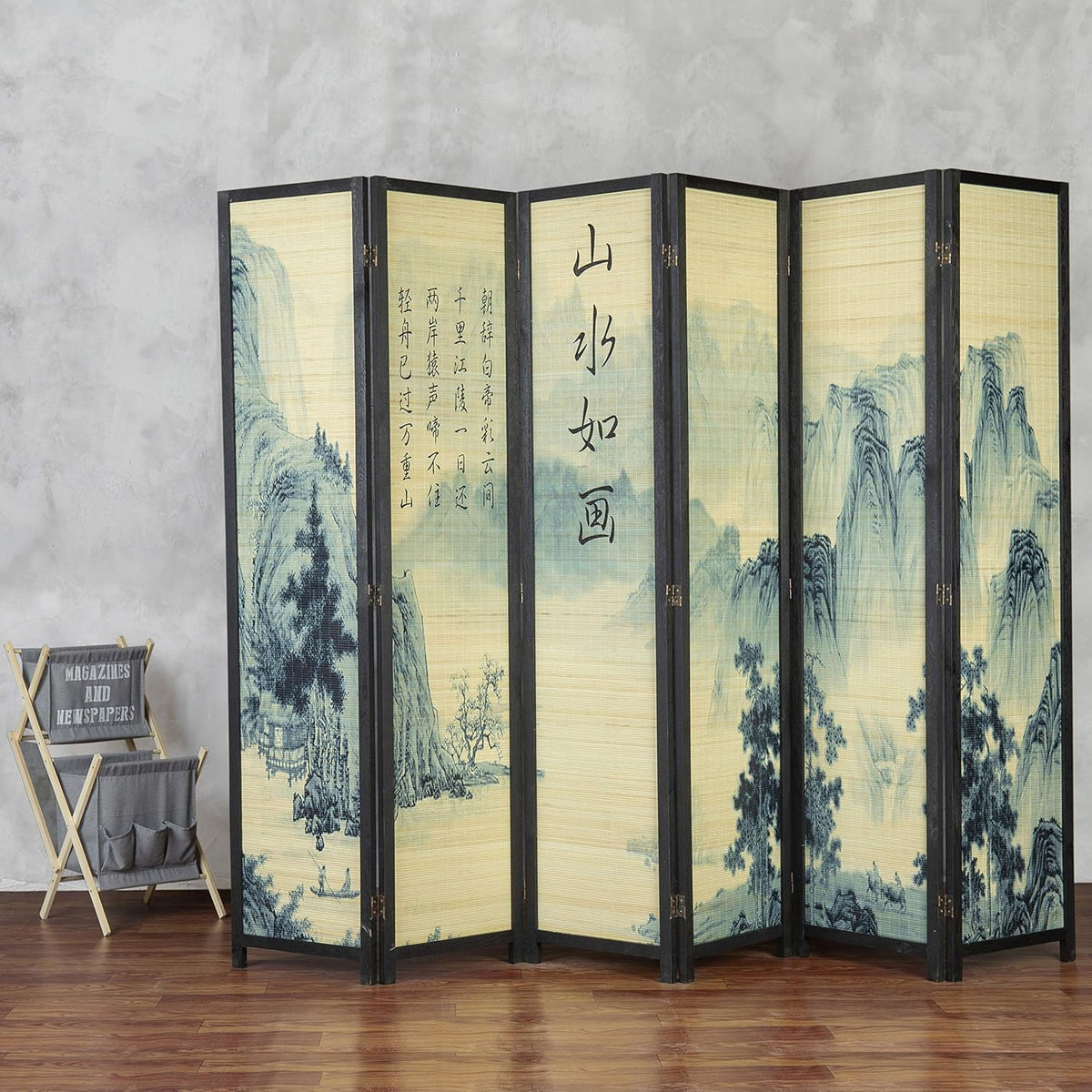 6-Panel Bamboo Freestanding Room Divider C460