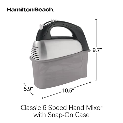 6-Speed Electric Hand Mixer with Storage Case, Brushed Stainless L982785