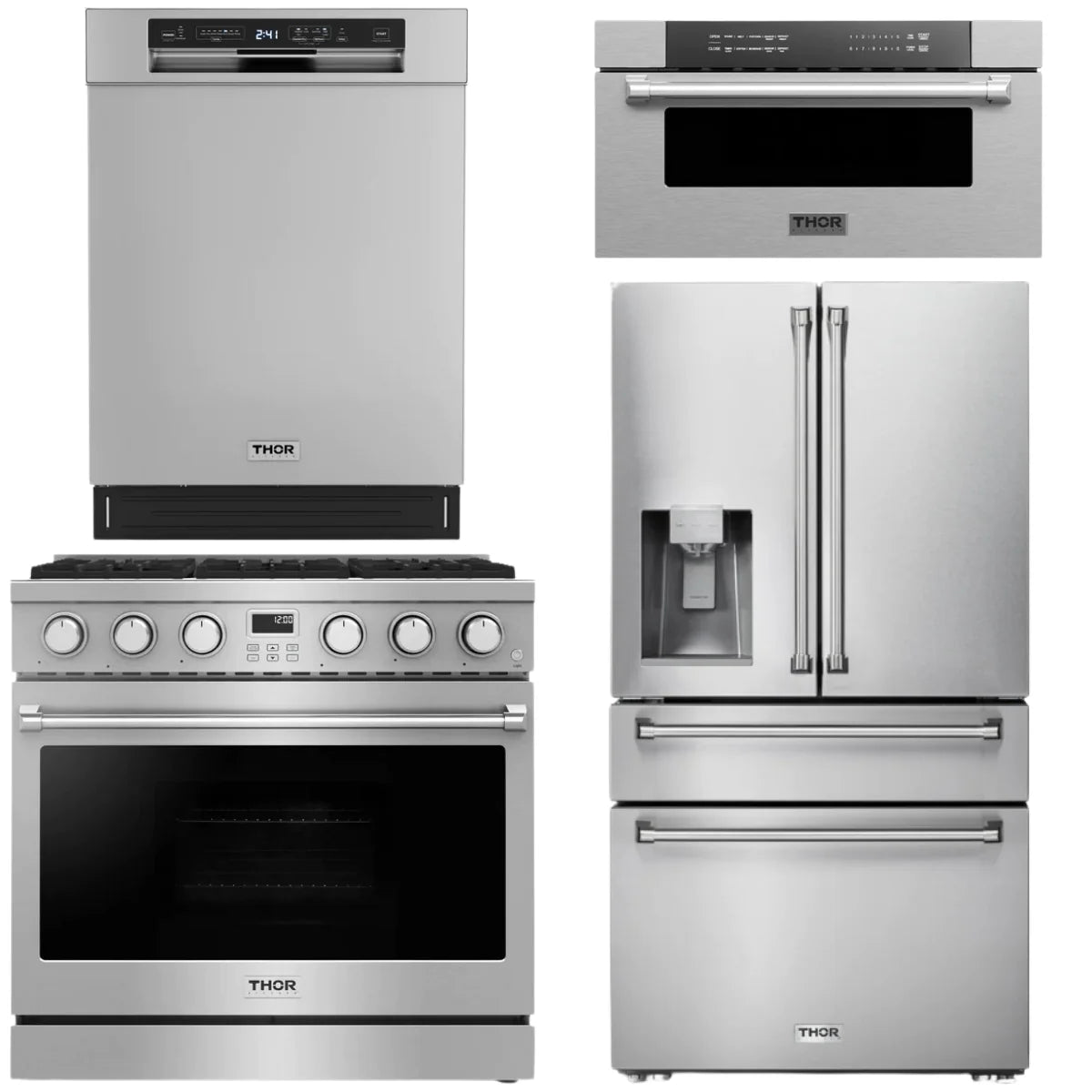 36 Gas Range, Refrigerator, Dishwasher and Microwave V3343