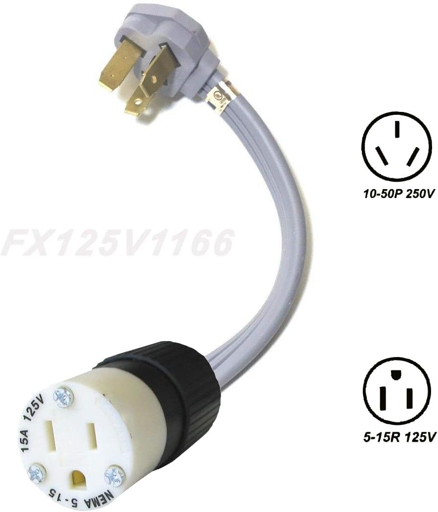 3-Pin Male Plug to 15 20A Receptacle Socket Adapter O4147