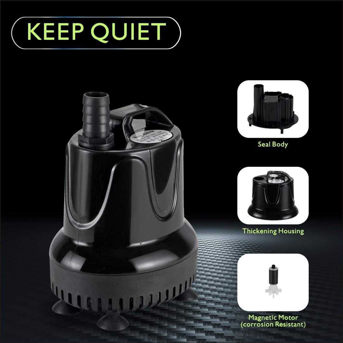 660 Gph Quick Water Change Submersible Aquarium Pump with 2 Adaptors F489