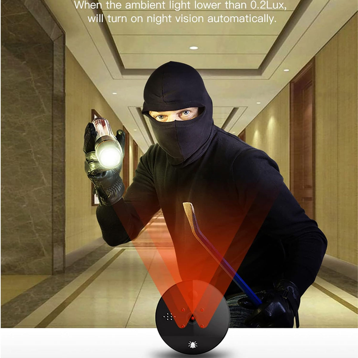 1080P WiFi Video Doorbell Peephole Camera 4.3 Inch Motion Detection D46348