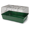 Small Animal Cage with Black Wire Body and Green Plastic B35928