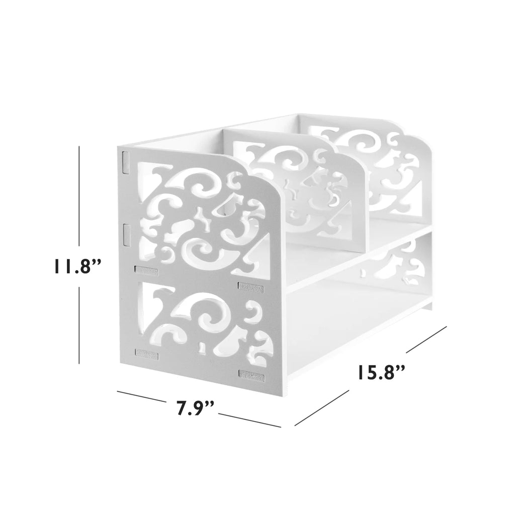 Small Desktop Organizer Bookshelf Storage Rack Wood Display Shelf K129